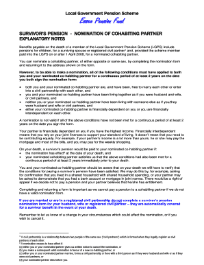 Local Government Pension Scheme Survivor's Pension Nomination