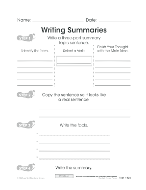 Writing Summary Template