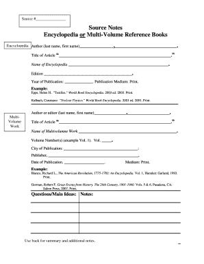 Encyclopedia Citation Form