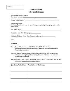 Image Citation Form