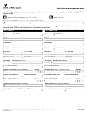 Credit Limit Increase Application