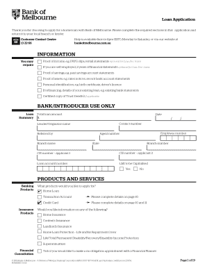 Bank of Melbourne Home Loan Application