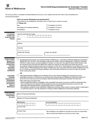 Direct debit forms template - Standard loans direct debit request Required when repayment is ...