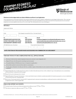Bank of Melbourne Home Loan Application Checklist