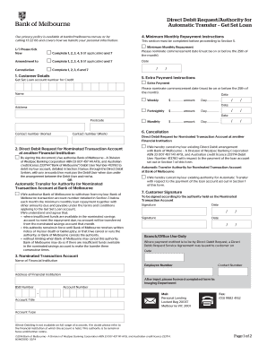 Direct Debit Request for Get Set Loan