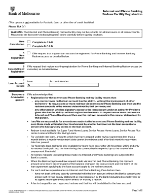 Internet and Phone Banking Redraw Facility Registration