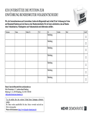 Petition zur Einführung bundesweiter Volksentscheide