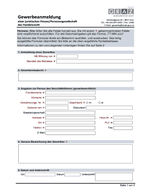 Gewerbeanmeldung