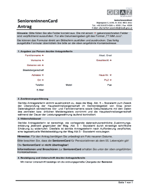 Antrag auf SeniorenInnenCard