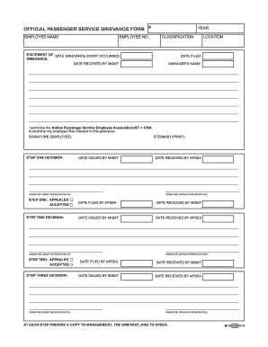 Airline Passenger Service Grievance Form