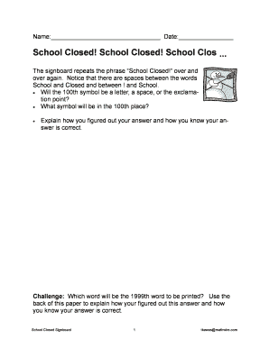 School Closed Signboard Activity