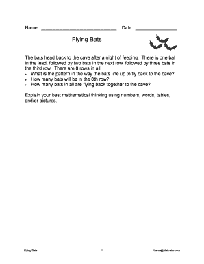 Flying Bats Math Worksheet