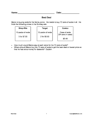 Best Deal Math Worksheet