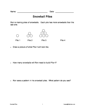 Snowball Piles Math Activity
