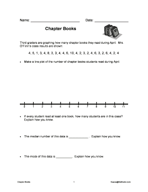 Third Grade Chapter Books Reading Line Plot
