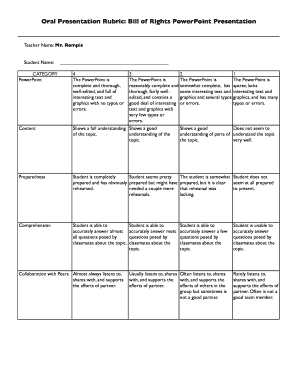 oral presentation rubric bill