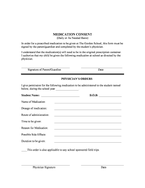 Medication Consent Form