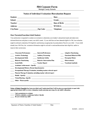 504 Consent Form