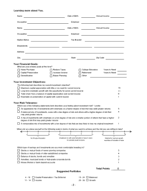 Financial Planning Questionnaire