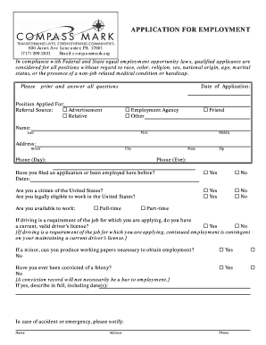 Employment Application Form
