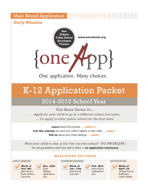 New Orleans Public School Enrollment Application