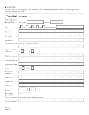 Overdraft Application Form