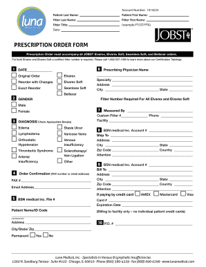 BSN Medical Prescription Order Form