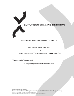 EUROPEAN VACCINE INITIATIVE EVI RULES OF PROCEDURE OF - euvaccine