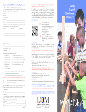 Long Island Children's Museum Membership Application