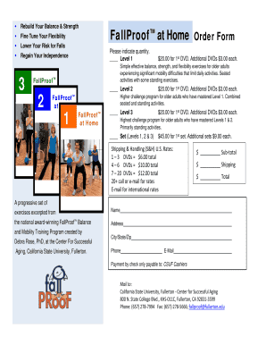 FallProof at Home Order Form