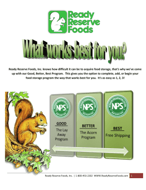 Ready Reserve Foods Layaway Program