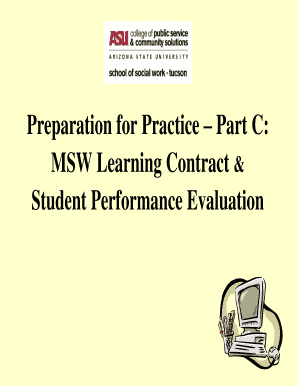 MSW Learning Contract and Student Performance Evaluation