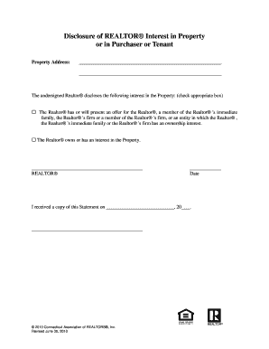 REALTOR Interest Disclosure Form