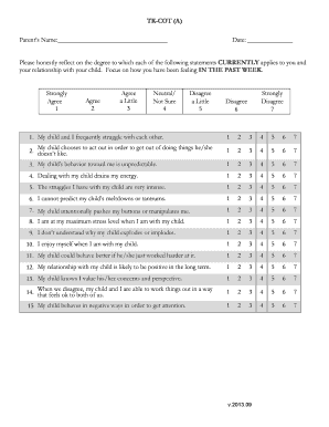 TK-COT Parent Child Relationship Assessment Form