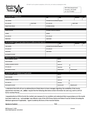American Health Network General Consent and Financial Agreement