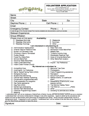 Volunteer Application Form