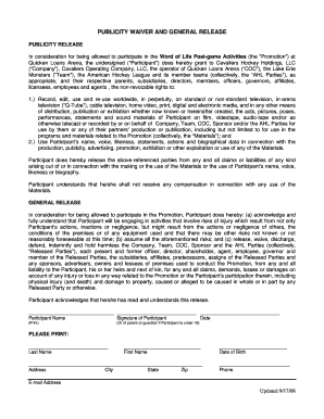 Publicity Waiver and General Release