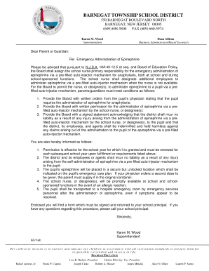 New Jersey Emergency Epinephrine Administration Form