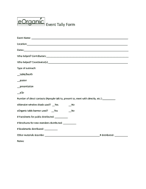 Event Tally Form