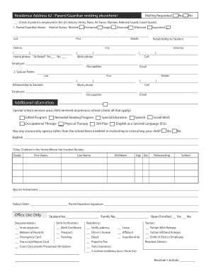 Student Residency and Parent Information Form