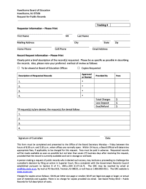 New Jersey Public Records Request Form