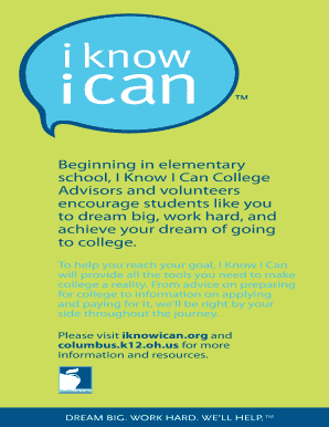 I Know I Can College Planning Checklist