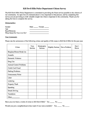 Kill Devil Hills Police Department Citizen Survey