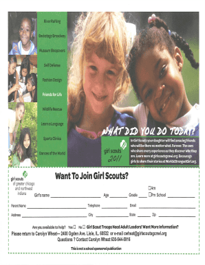Girl Scouts Registration Form