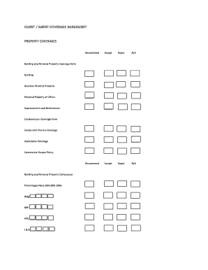 Client Agent Property Coverage Agreement