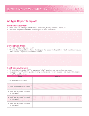 A3 Type Report Template - Safety Net Medical Home Initiative