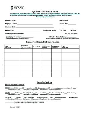 Qualifying Life Event Form