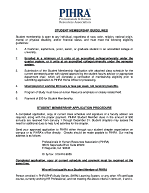 Student Membership Application