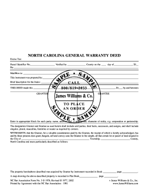 North Carolina General Warranty Deed