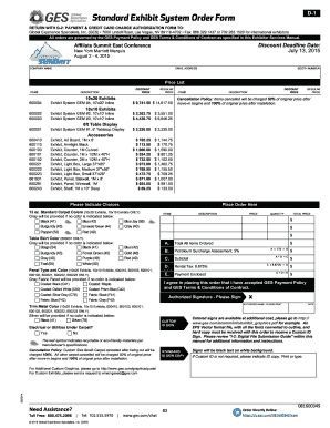 Exhibit System Order Form